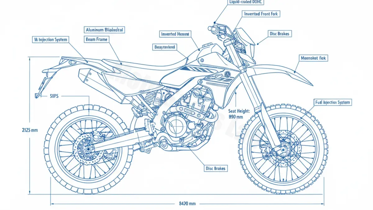 Yamaha WR 250 R - DG201/32DH/13 Service Guide: Oil Level & Tire Specs