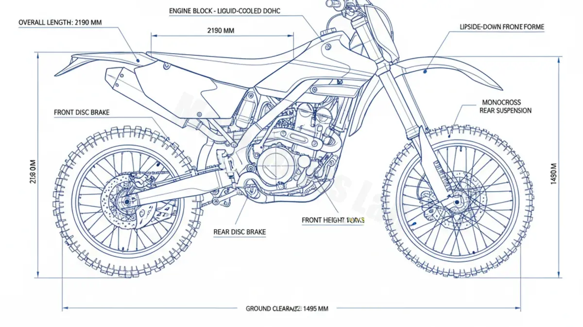 Yamaha WR 450 F - CJ13W/5TJR (2005) Data: Oil Capacity & Rim Specs specs