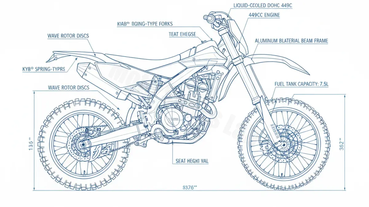 Yamaha WR 450 F - CJ19W/2GC8 Maintenance: Recommended Oil & Tires specs