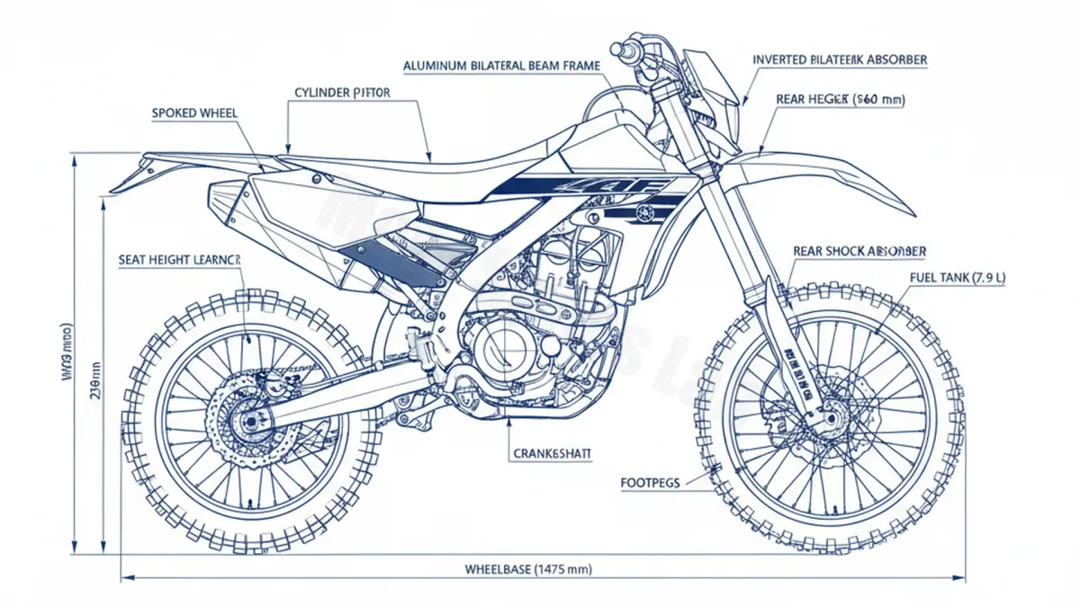 Yamaha WR 450 F - CJ35W/BNK4 Service Data: Oil, Battery & Specs specs
