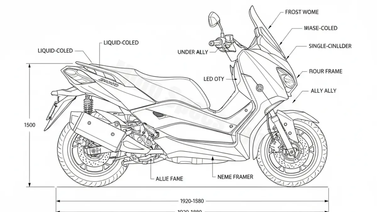 Yamaha X-MAX 300 Tech MAX+ - CZD300-DA/25 Maintenance: Recommended Oil & Tires specs