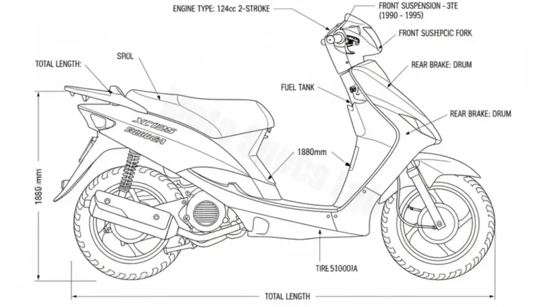 Yamaha XC 125 BELUGA – 3TE Specs: Oil Capacity & Tire Pressure