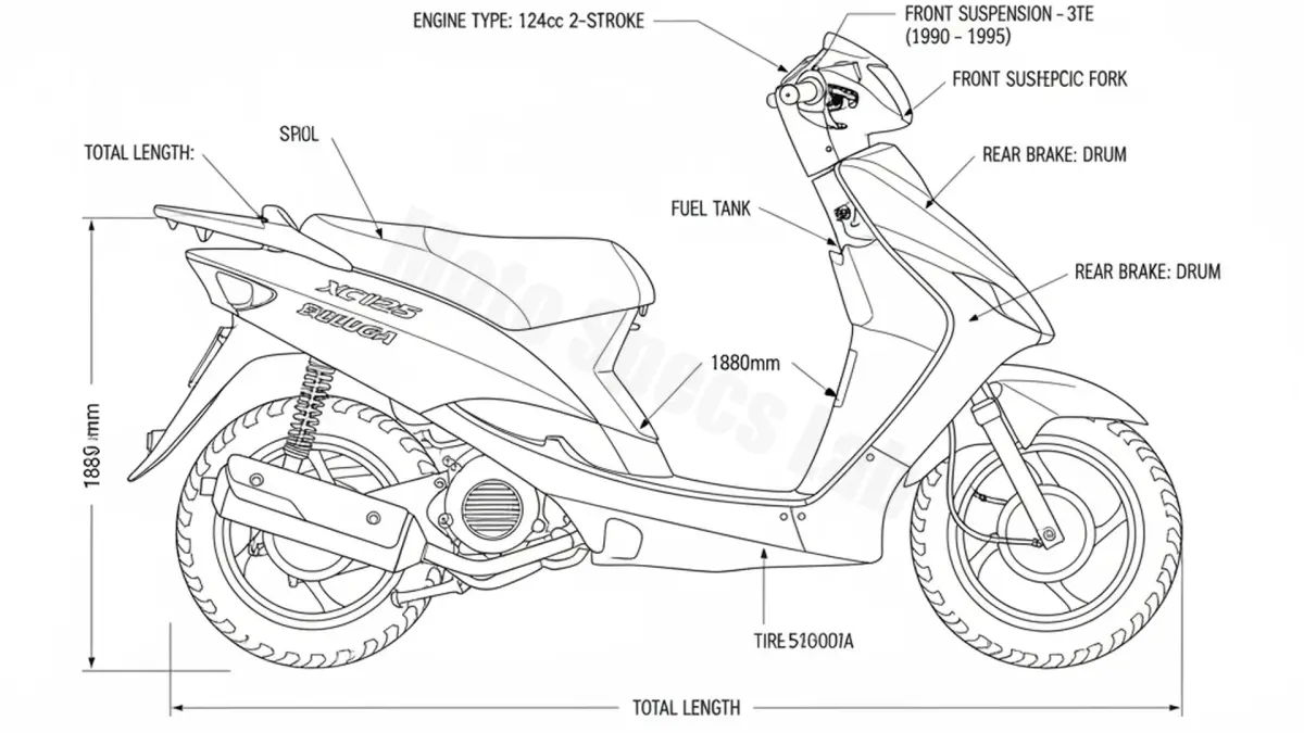 Yamaha XC 125 BELUGA - 3TE Specs: Oil Capacity & Tire Pressure specs