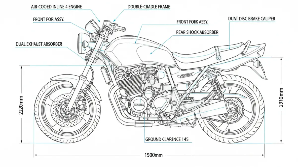 Oil & Tires: Yamaha XJR 1300 - RP06 Technical Specifications specs