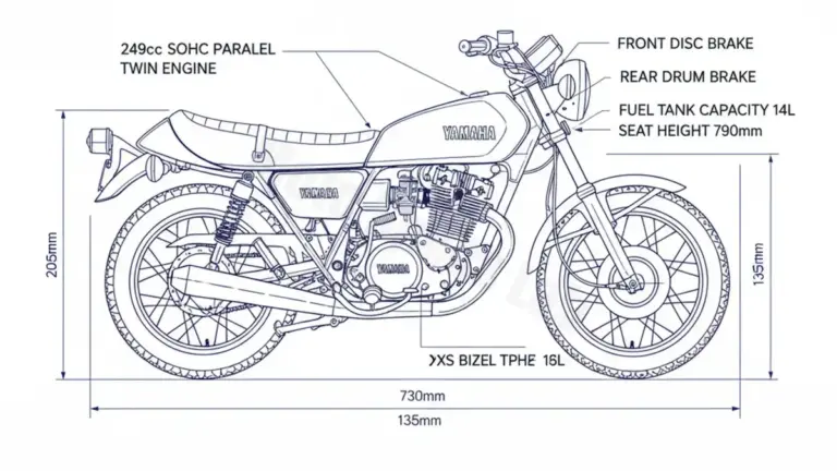 Oil & Tires: Yamaha XS 250 – 1U5 Technical Specifications