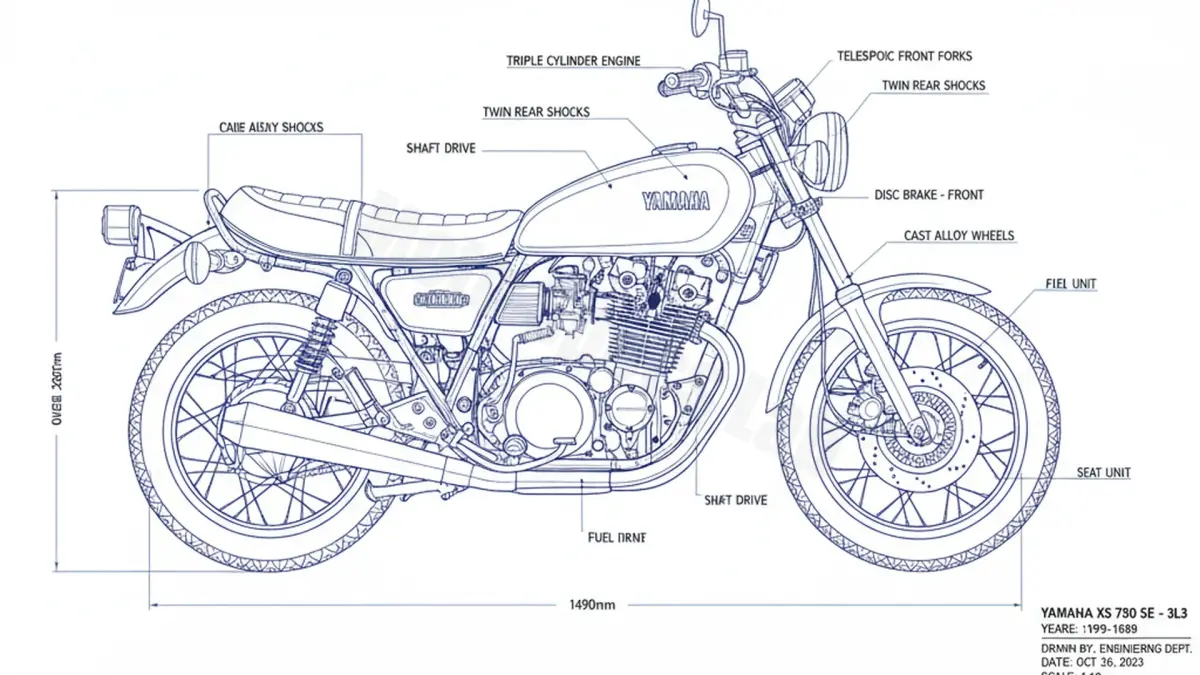 Yamaha XS 750 SE - 3L3 Workshop Data: Fluids, Plugs & Tires specs