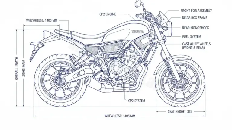Yamaha XSR 700 (EURO 4) – RM11/RM12 Tire Pressure, Oil Type & Fluid Specs