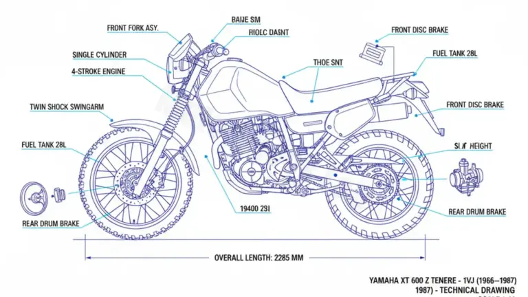 Oil & Tires: Yamaha XT 600 Z TENERE – 1VJ Technical Specifications