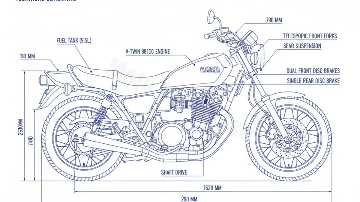 Yamaha XV 1000 SE (MIDNIGHT SPECIAL) - 23W Service Data: Oil, Battery & Specs specs