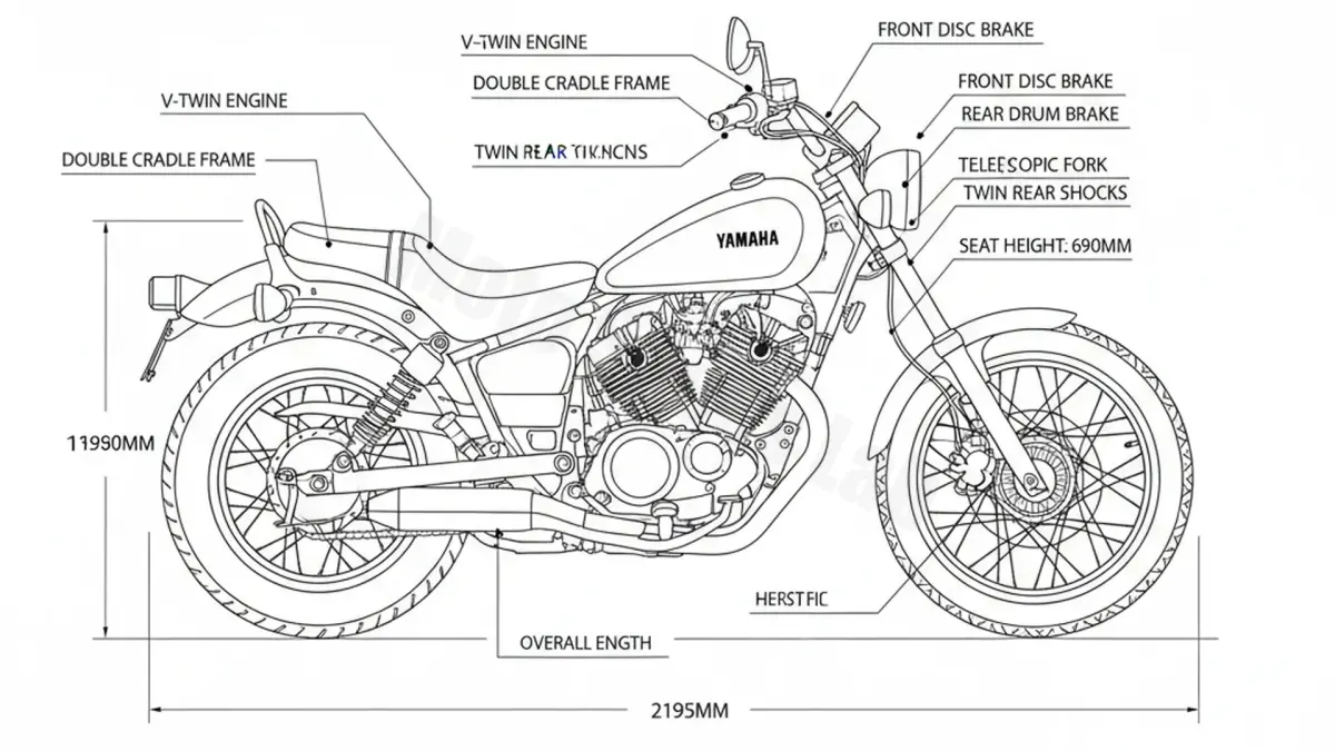 Yamaha XV 250/S VIRAGO (3LS) - 3LW Workshop Data: Fluids, Plugs & Tires specs