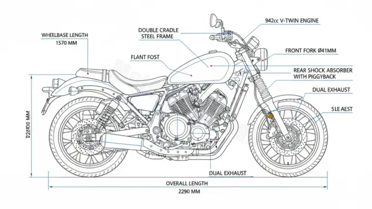 Yamaha XV 950/R (EURO 4) – VN075 (2017 – 2020) Data: Oil Capacity & Rim Specs