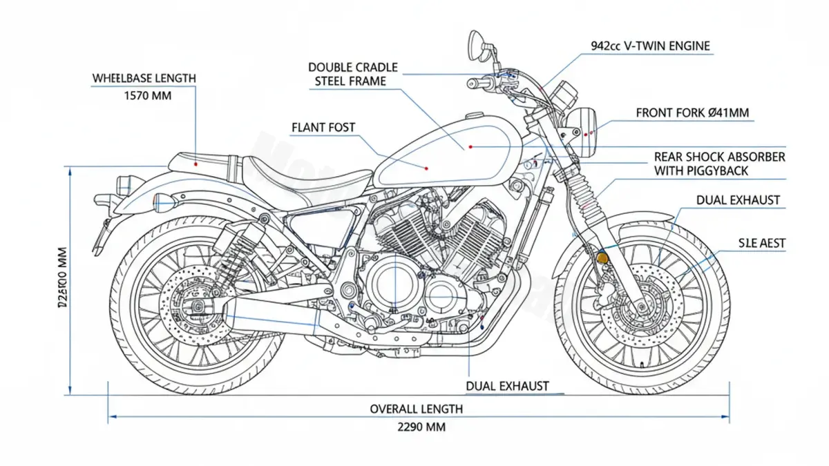Yamaha XV 950/R (EURO 4) - VN075 (2017 – 2020) Data: Oil Capacity & Rim Specs