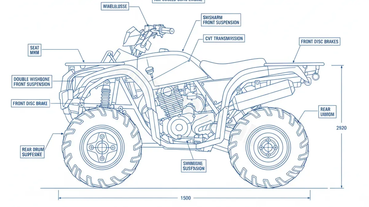 Yamaha YFM 125 GRIZZLY - AE02W Specs: Engine Oil, Gap & Tire PSI specs