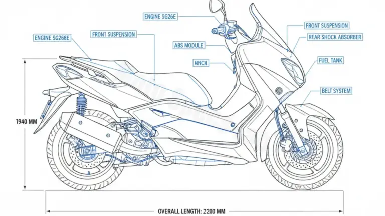 Yamaha YP 250 R X-MAX /ABS – SG26 Tire Pressure, Oil Type & Fluid Specs