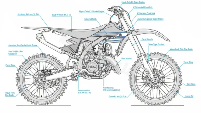 Yamaha YZ 125 – CE16C/1SR6 Service Guide: Oil Level & Tire Specs