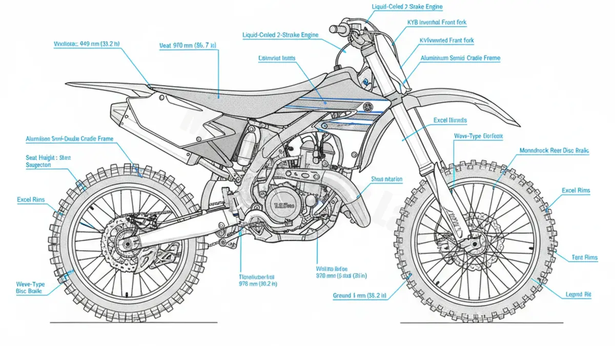 Yamaha YZ 125 - CE16C/1SR6 Service Guide: Oil Level & Tire Specs