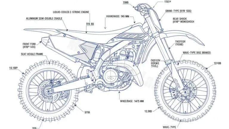 Yamaha YZ 125 – CE16C/1SRJ Service Guide: Oil Level & Tire Specs