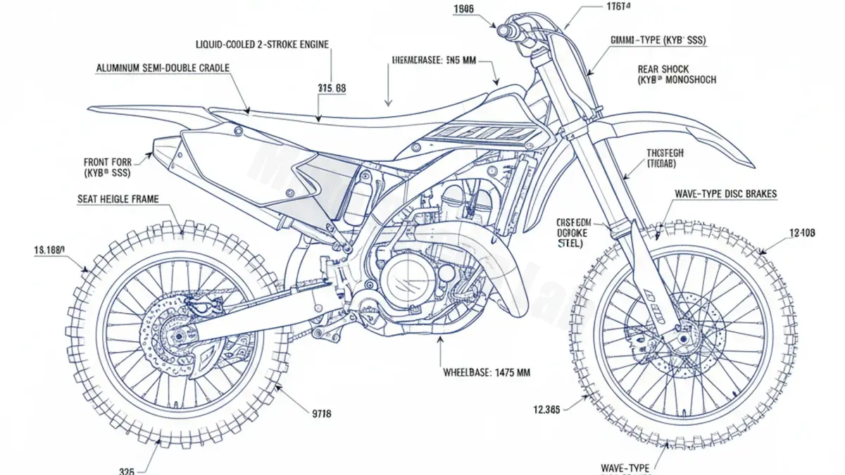Yamaha YZ 125 - CE16C/1SRJ Service Guide: Oil Level & Tire Specs specs