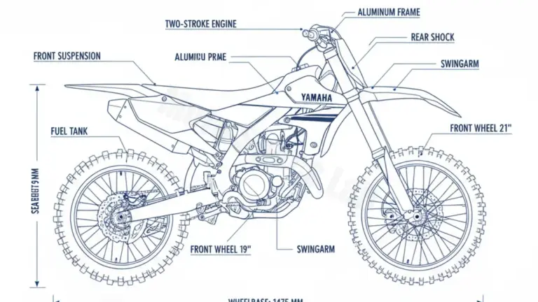 Yamaha YZ 250 – CG23C/B9U2 Specs: Engine Oil, Gap & Tire PSI