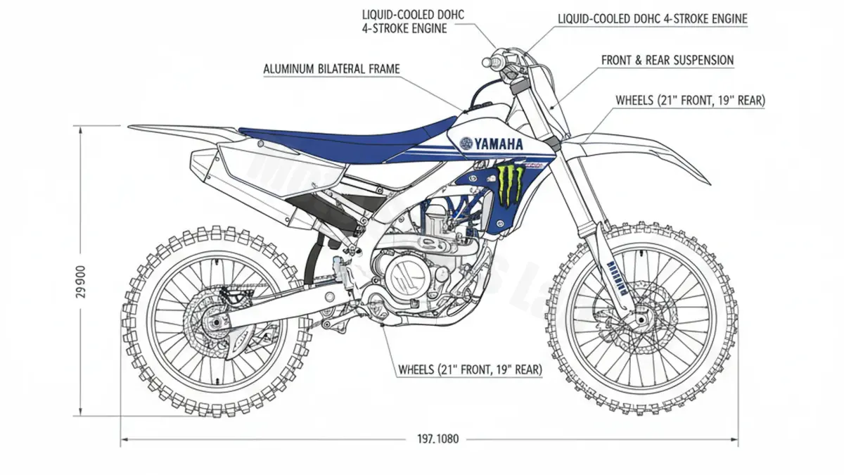 Yamaha YZ 250 F MONSTER ENERGY EDITION - CG40C/B7BG Specs: Oil Capacity & Tire Pressure specs
