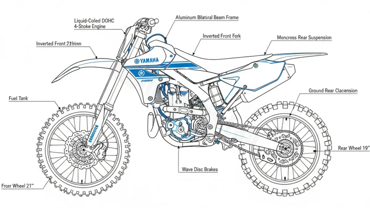 Yamaha YZ 450 F - CJ15C/33D2 Maintenance: Recommended Oil & Tires specs