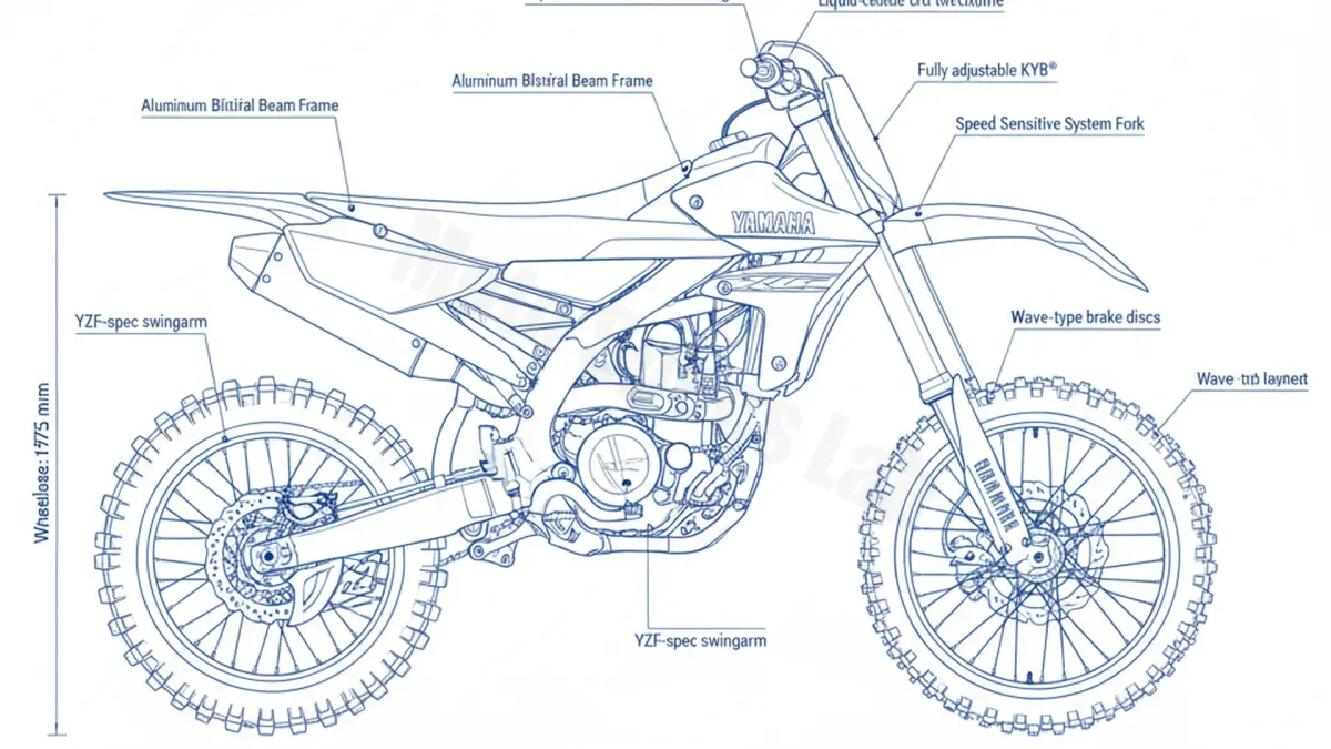Yamaha YZ 450 F - CJ21C/B112 Service Guide: Oil Level & Tire Specs specs