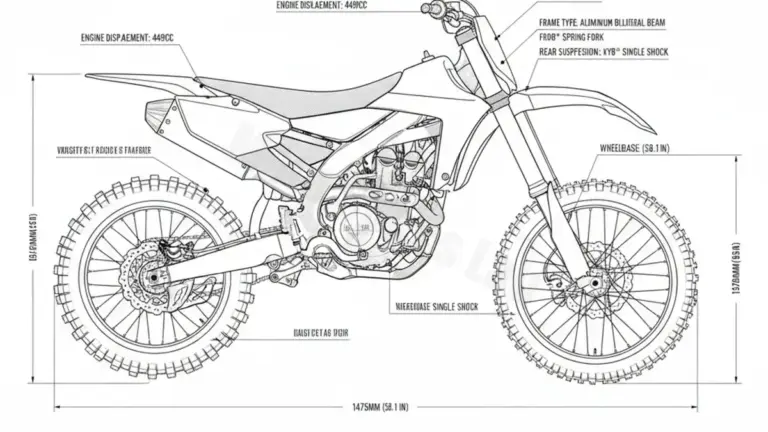 Yamaha YZ 450 F – CJ21C/BR92 (2018–2019) Data: Oil Capacity & Rim Specs