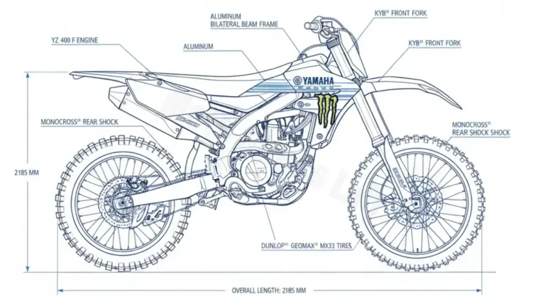 Yamaha YZ 450 F MONSTER ENERGY EDITION – CJ26C/B2WA Tire Pressure, Oil Type & Fluid Specs