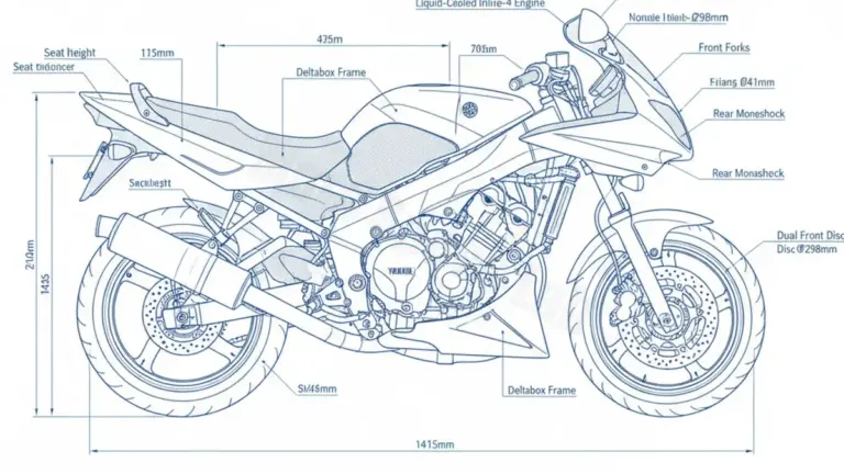 Yamaha YZF 600 R THUNDERCAT – 4TV/4WD (1996 – 2003 (US until 2007)) Data: Oil Capacity & Rim Specs