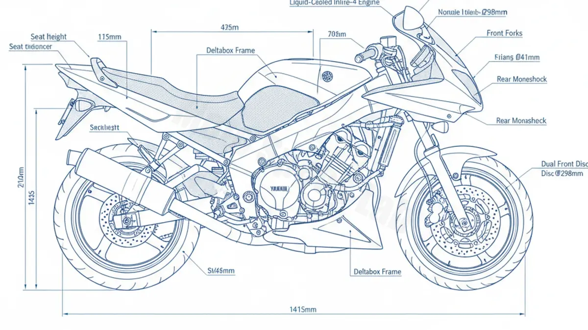 Yamaha YZF 600 R THUNDERCAT - 4TV/4WD (1996 – 2003 (US until 2007)) Data: Oil Capacity & Rim Specs specs