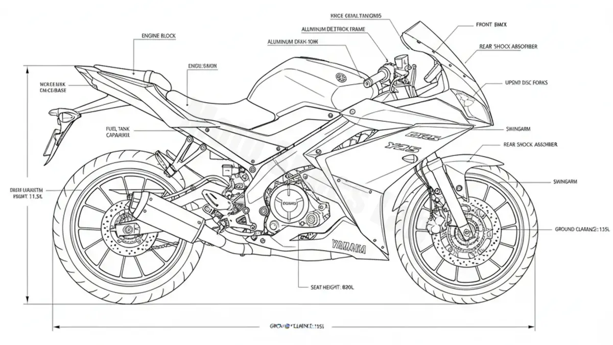 Yamaha YZF-R 125 - RE06 (2014–2018) Data: Oil Capacity & Rim Specs specs